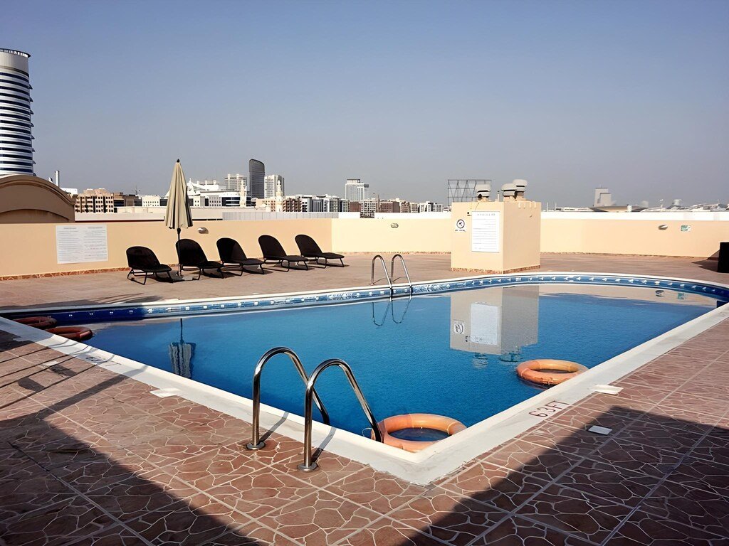 Rooftop Swimming Pool and Lounge Area