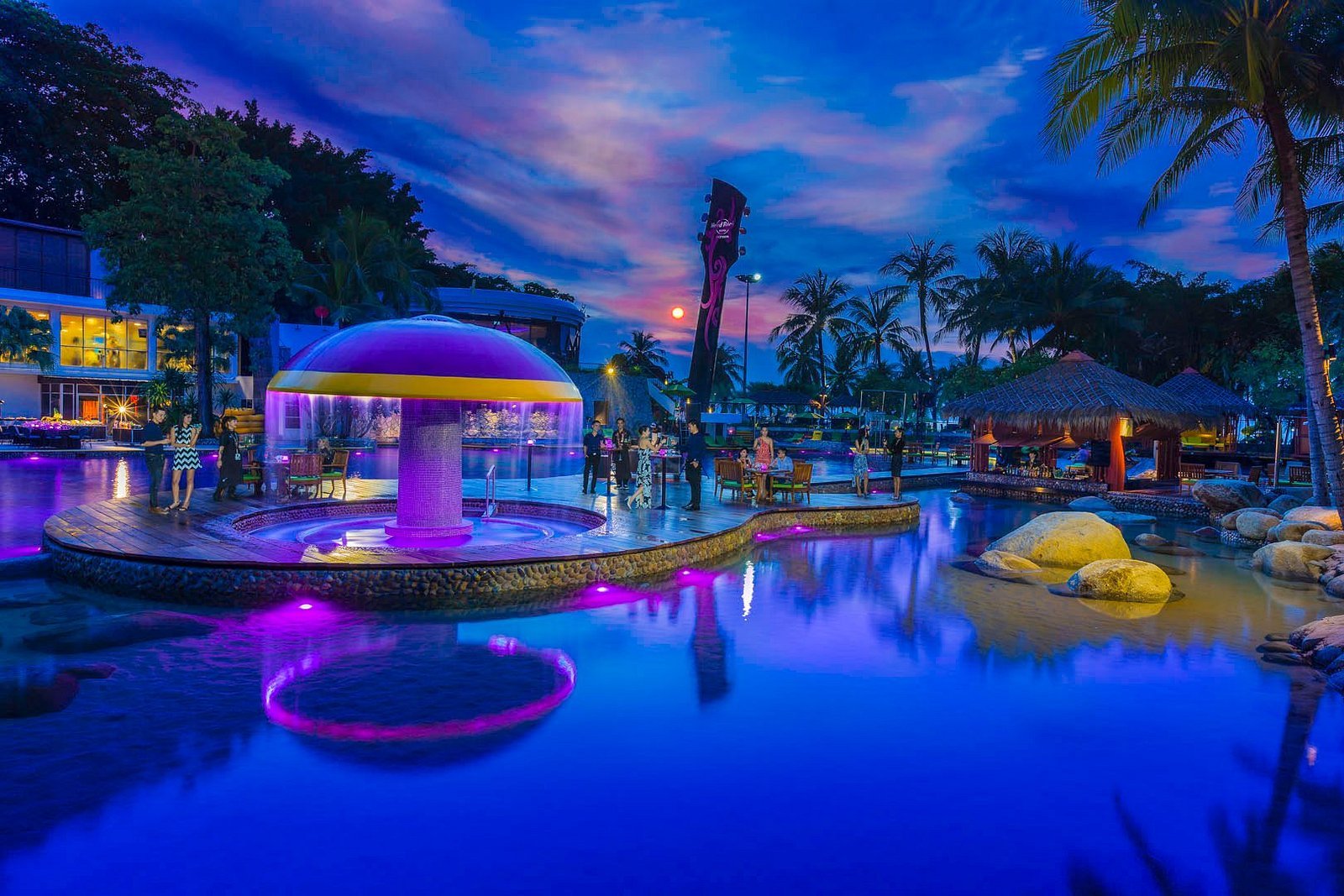 Free-form Pool with Cabanas
