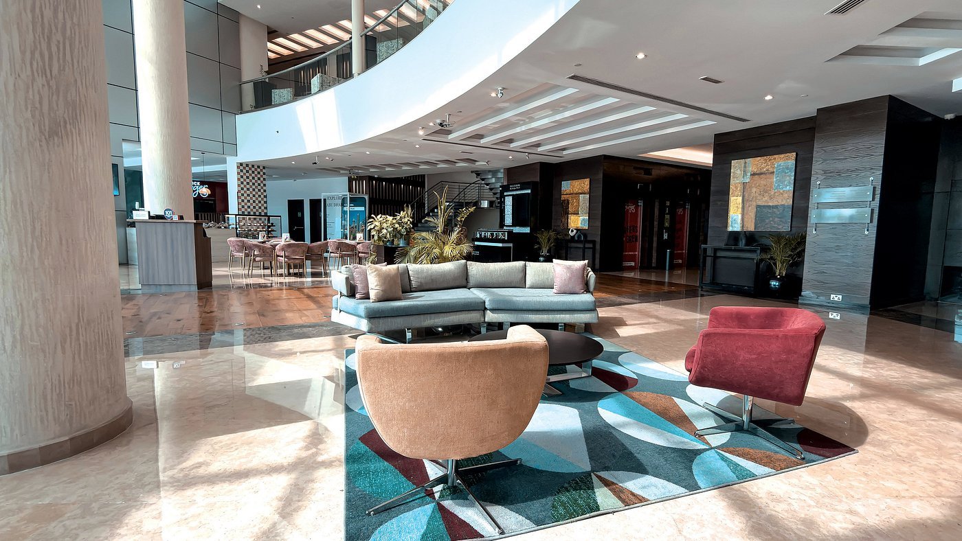 Bright Hotel Lobby and Hub Lounge Area