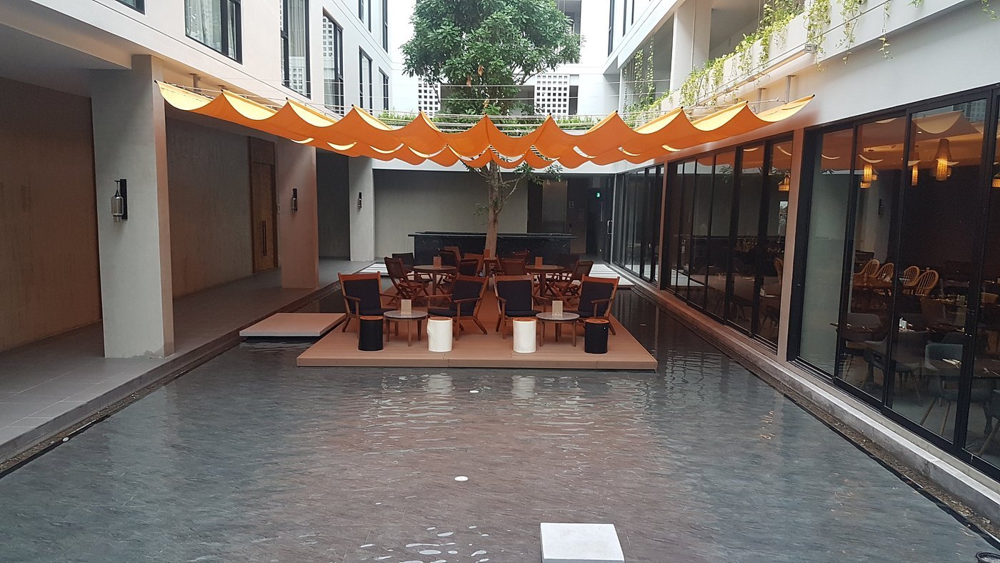 Outdoor pool area